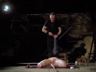 Tied up teen slave screaming in pain bondage and BDSM dirty video